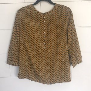 Banana Republic Medium Mustard and Blue top